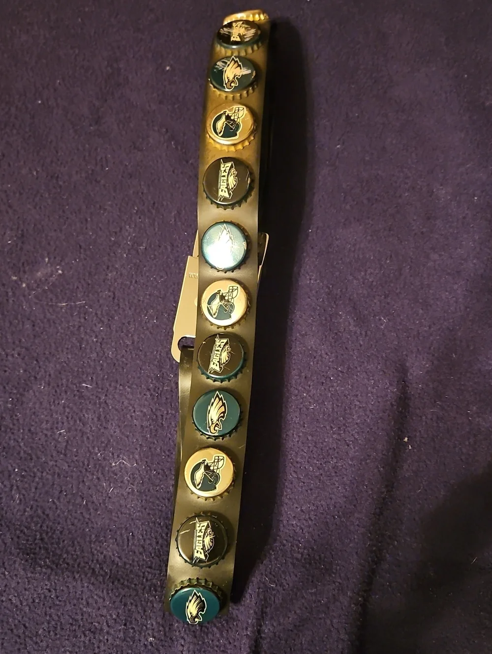 NFL Eagles Bottle Cap Belt - Black and Green Boys Accessory. Size S